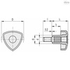 Elesa Threaded stud, with cap, VTR.32-C9-p-M6x40-C3 VTR-p